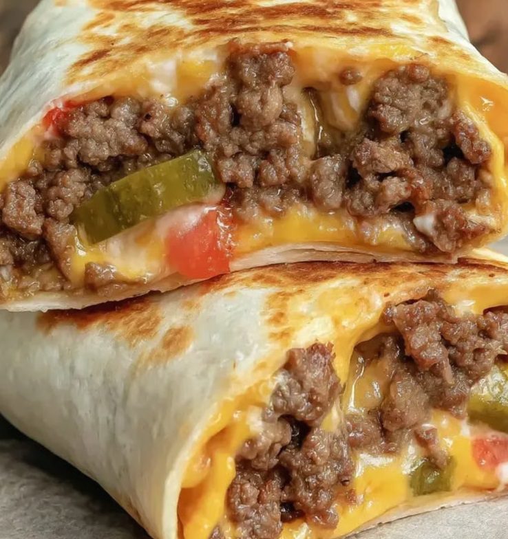 Air Fryer Cheeseburger Wraps