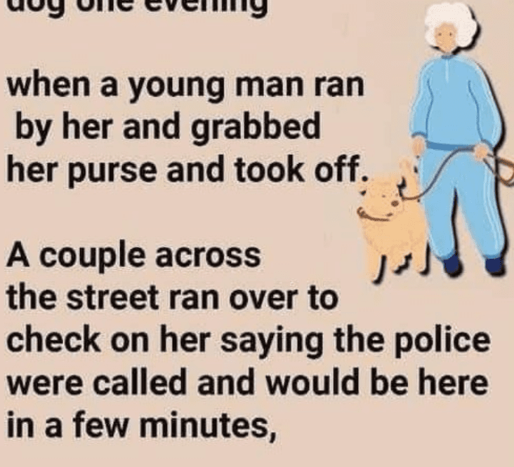 JOKE OF THE DAY: An Old Woman Was Walking Her Dog One Evening