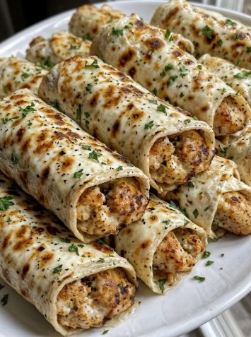 Cheesy Garlic Chicken Wraps