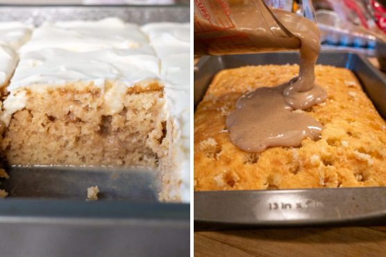 Cinnamon Roll Poke Cake