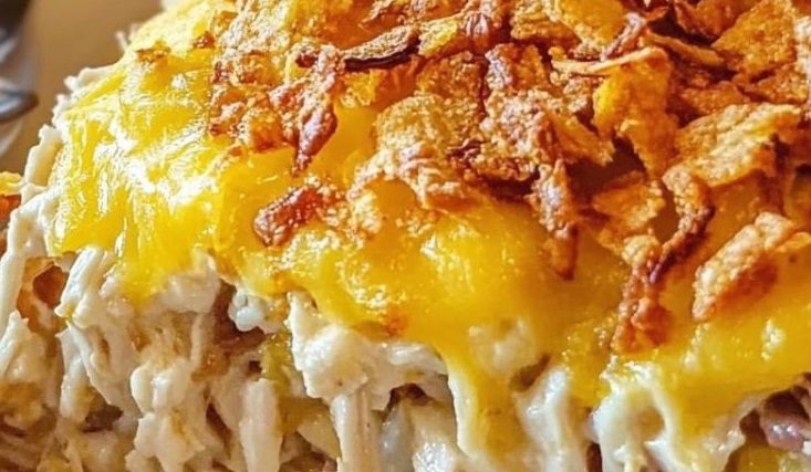 Chicken Casserole with a Crunchy Topping