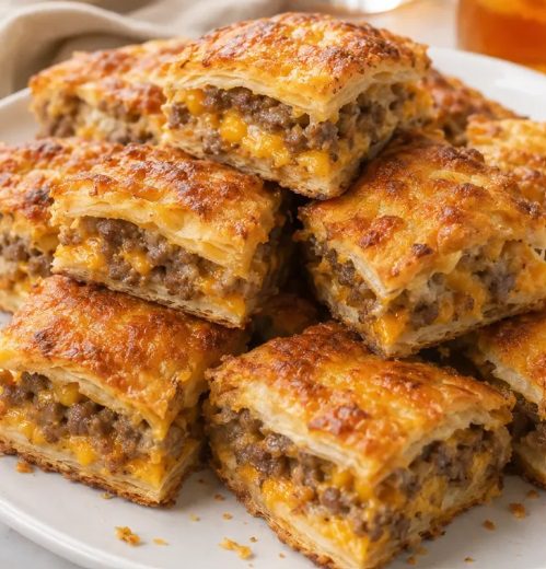 3-Ingredient Cheesy Sausage Squares